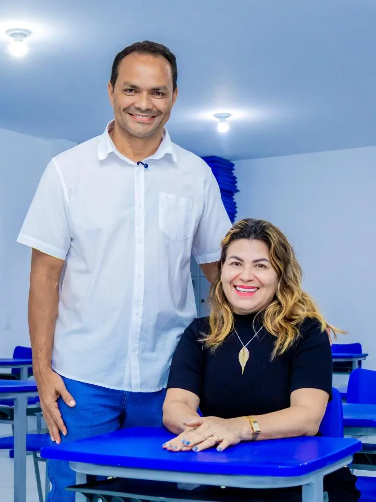 Prefeito Pedro Gomes e a secretária de Saúde, Antônia Fernandes. 