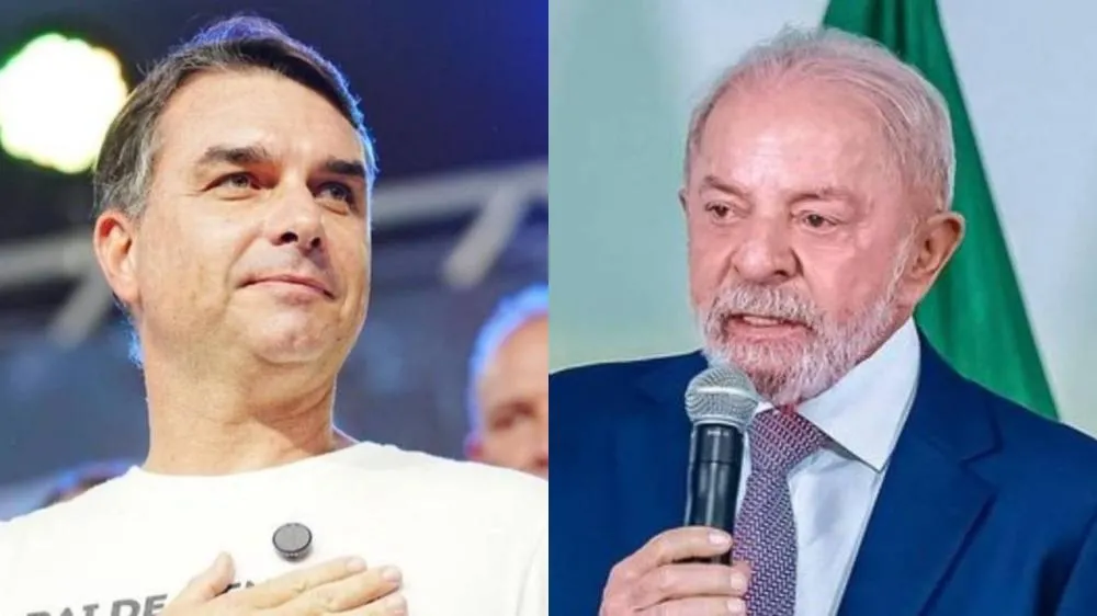 Candidato Flávio Bolsonaro (PL) e o presidente Lula (PT). (Fotos: Redes sociais).