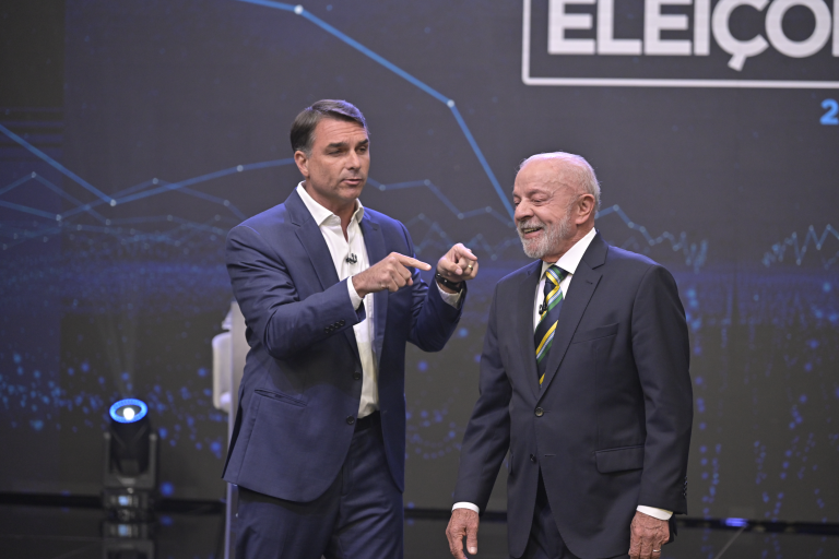 Lula e Flávio durante debate na Band Renato Pizzutto/Band