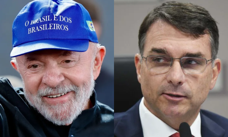 Lula e Flávio Bolsonaro (Foto: Reprodução).