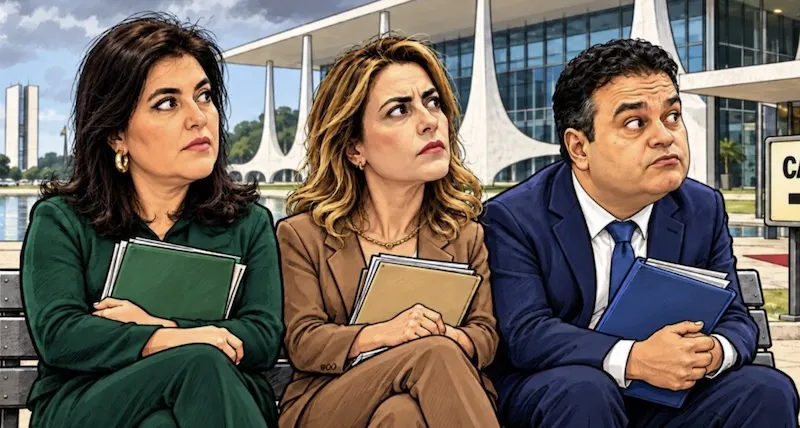 Simone Tebet, Sorya Tronicke e Fánio Trad: demitidos pelo eleitor - Ilustração elaborada com auxílio de IA.